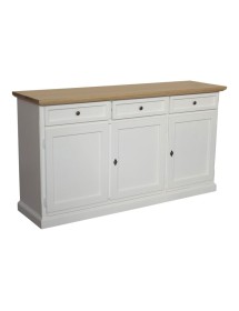 MADIA CREDENZA IN LEGNO 3 PORTE SHABBY CHIC BICOLORE 156x42x85