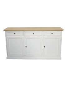 MADIA CREDENZA IN LEGNO 3 PORTE SHABBY CHIC BICOLORE 156x42x85