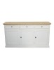 MADIA CREDENZA IN LEGNO 3 PORTE SHABBY CHIC BICOLORE 156x42x85