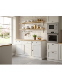 MADIA CREDENZA IN LEGNO 3 PORTE SHABBY CHIC BICOLORE 156x42x85