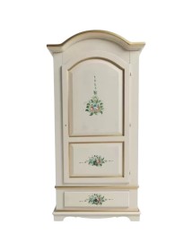 Armadio Classico 1 Anta Shabby legno avorio decori filo oro 96x56x196