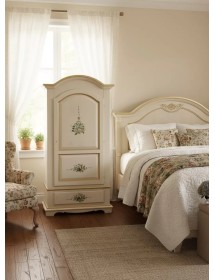 Armadio Classico 1 Anta Shabby legno avorio decori filo oro 96x56x196