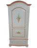 Armadio Classico 1 Anta Shabby legno bianco decori filo rosa 96x56x196