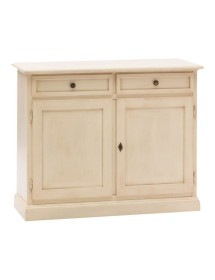 Madia Credenza Shabby Chic In Legno 2 Porte avorio anticato 105x42x85