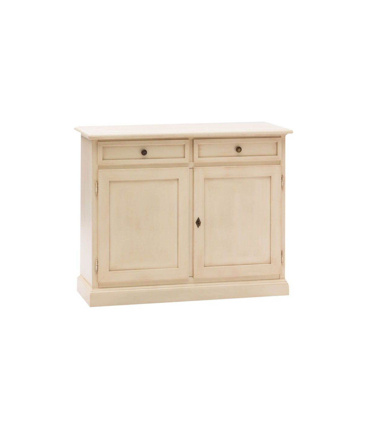Madia Credenza Shabby Chic In Legno 2 Porte avorio anticato 105x42x85