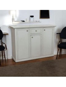 Madia Credenza 3 porte 1 cassetto shabby grigio anticato decori 120X39X85