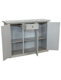 Madia Credenza 3 porte 1 cassetto shabby grigio anticato decori 120X39X85
