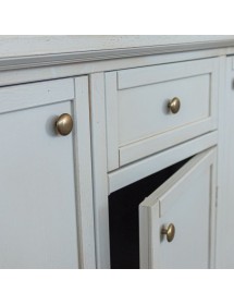 Madia Credenza 3 porte 1 cassetto shabby grigio anticato decori 120X39X85