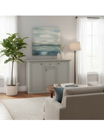 Madia Credenza 3 porte 1 cassetto shabby grigio anticato decori 120X39X85