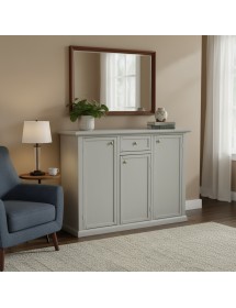 Madia Credenza 3 porte 1 cassetto shabby grigio anticato decori 120X39X85