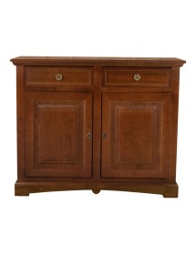 Credenza arte povera 2 ante Legno noce scuro 117X46X96 vista frontale