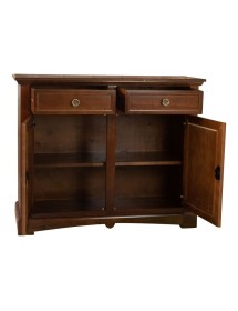 Credenza arte povera 2 ante Legno noce scuro 117X46X96 vista frontale