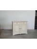 MOBILI 2G - Credenza shabby 2 ante Legno avorio anticato 117X46X96 vista frontale