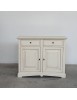 MOBILI 2G - Credenza shabby 2 ante Legno avorio anticato 117X46X96 vista frontale