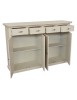 Credenza legno 4 porte 4 cassetti shabby bianco anticato decorato 160X40X110