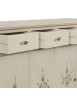 Credenza legno 4 porte 4 cassetti shabby bianco anticato decorato 160X40X110