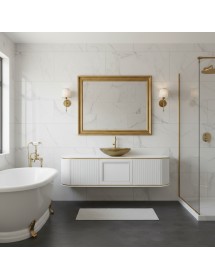 Mobile bagno sospeso contemporaneo 2 ante 1 cassetto cannettato leg...