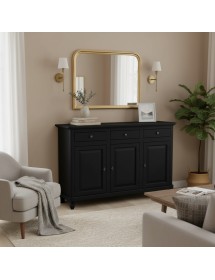 Madia Credenza 3 Ante Legno shabby nero 158x45x98