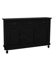 Madia Credenza 3 Ante Legno shabby nero 158x45x98