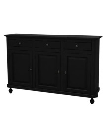 Madia Credenza 3 Ante Legno shabby nero 158x45x98