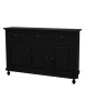 Madia Credenza 3 Ante Legno shabby nero 158x45x98