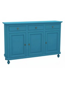 Madia Credenza 3 Ante Legno shabby azzurro 158x45x98