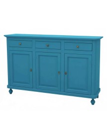 Madia Credenza 3 Ante Legno shabby azzurro 158x45x98