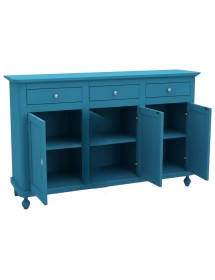 Madia Credenza 3 Ante Legno shabby azzurro 158x45x98