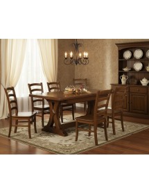 TAVOLO RIQUADRATO ARTE POVERA ALLUNGABILE IN LEGNO 160CM