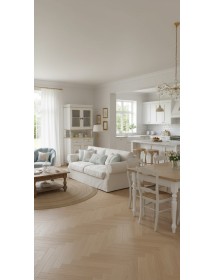 Cristalliera 2 porte shabby legno bianco decorata filo oro 104x43x208