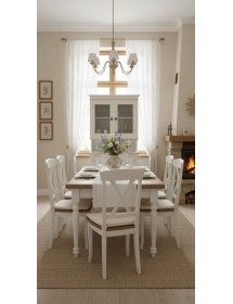 Cristalliera 2 porte shabby legno bianco decorata filo oro 104x43x208