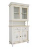 Cristalliera 2 porte shabby legno bianco decorata filo oro 104x43x208