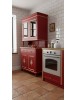 Cristalliera 2 porte shabby legno rosso decorata filo oro 104x43x208