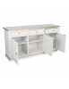 Madia Credenza 3 Ante Legno shabby bianco Decorata Filo oro 156x42x86