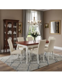 Tavolo allungabile legno shabby bianco ciliegio 100x70 120x80 140x80 160x85