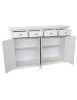 Madia Credenza legno 4 porte shabby bianco anticato decoro filo verde 160X40X110 vista frontale