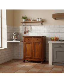 Credenza arte povera 2 ante Legno noce bassano 80X43X97 VISTA FRONTALE