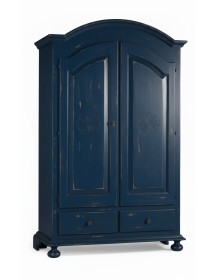 ARMADIO 2 PORTE SHABBY LEGNO BLU CONSUMATO 125X61X200