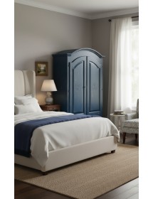 ARMADIO 2 PORTE SHABBY LEGNO BLU CONSUMATO 125X61X200