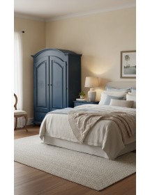 ARMADIO 2 PORTE SHABBY LEGNO BLU CONSUMATO 125X61X200