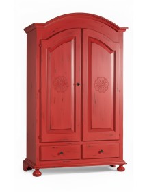 ARMADIO 2 PORTE SHABBY LEGNO ROSSO CONSUMATO 125X61X200
