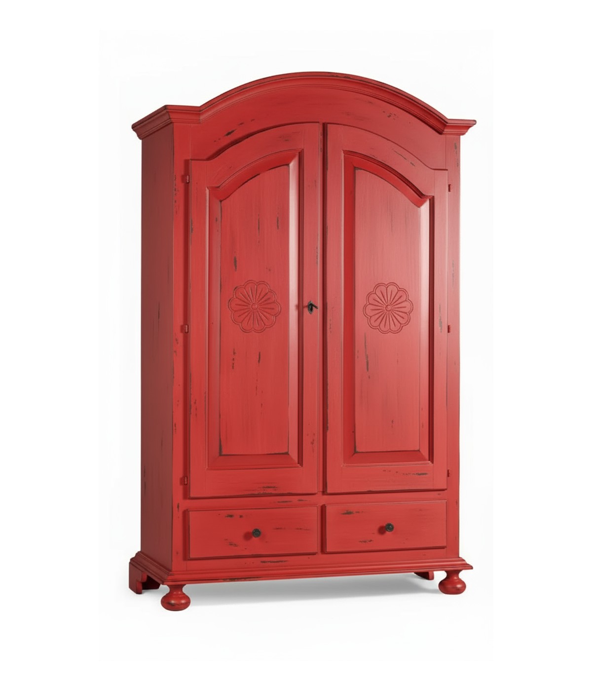ARMADIO 2 PORTE SHABBY LEGNO ROSSO CONSUMATO 125X61X200