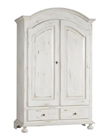 Armadio 2 porte shabby legno bianco consumato 125X61X200