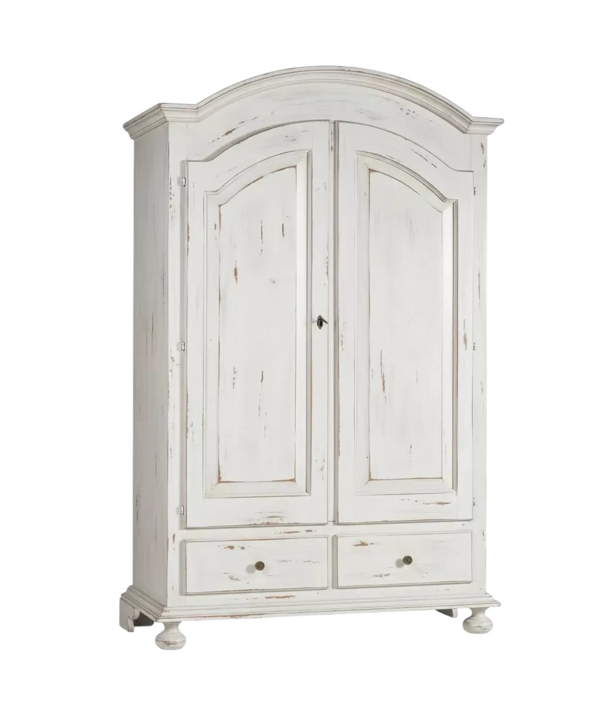 Armadio 2 porte shabby legno bianco consumato 125X61X200