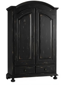 Armadio 2 porte shabby legno nero consumato 125X61X200