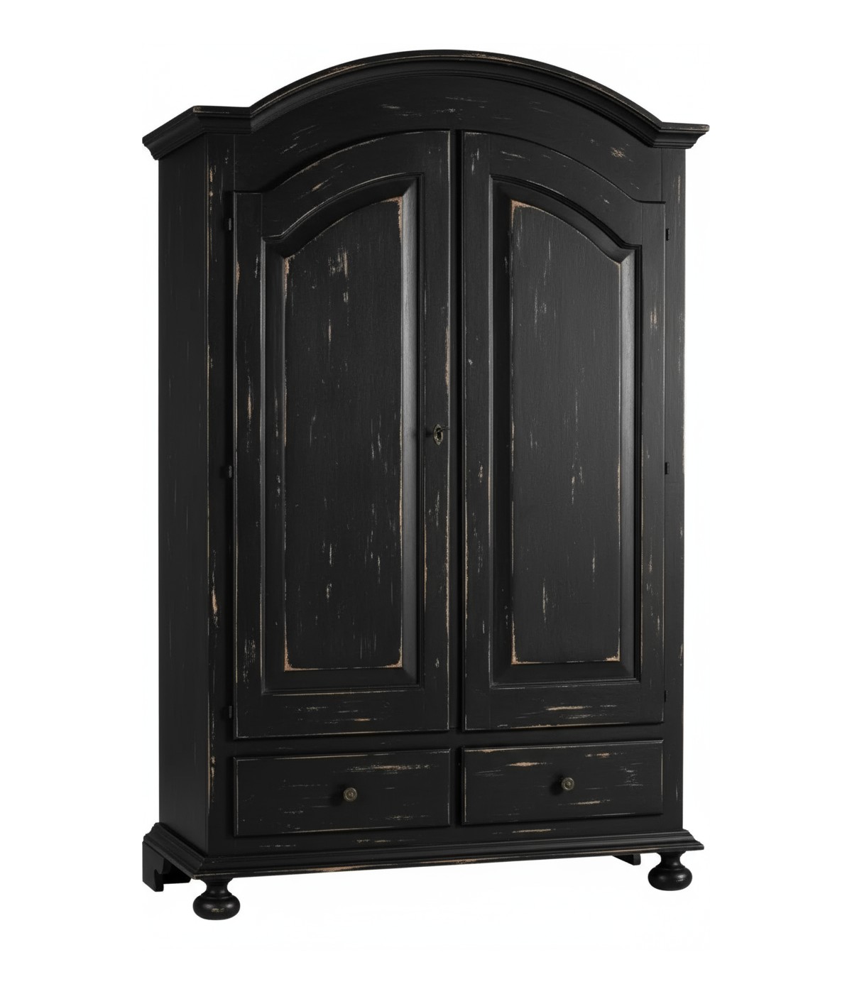 Armadio 2 porte shabby legno nero consumato 125X61X200