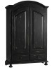 Armadio 2 porte shabby legno nero consumato 125X61X200