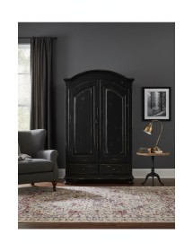 Armadio 2 porte shabby legno nero consumato 125X61X200