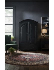 Armadio 2 porte shabby legno nero consumato 125X61X200