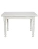 Set tavolo rettangolare shabby bianco anticato 100x70 120x80 140x80 160x85 allungabile con 4/6 sedie seduta legno